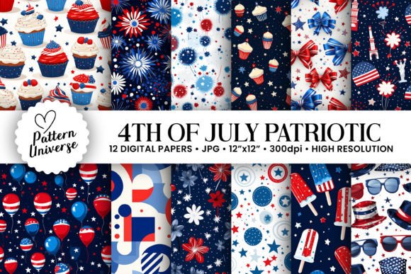 4th of July Patriotic Digital Papers