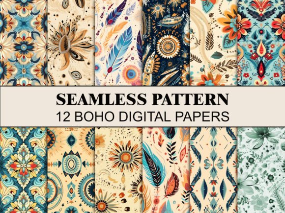 Boho Seamless Pattern Botanical Flowers: Elevating Design with Organic Elegance