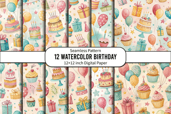 Bright Birthday Icons Seamless Pattern