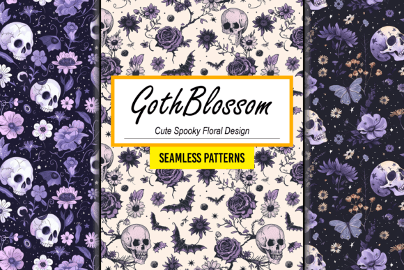 Cute Spooky Floral Pattern Design Arts