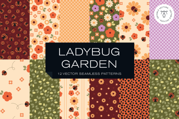 Ladybugs and Flowers Pattern Collection