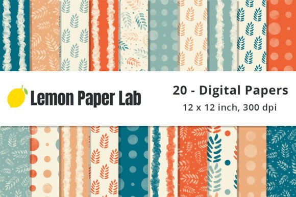 Retro Red and Teal Digital Backgrounds