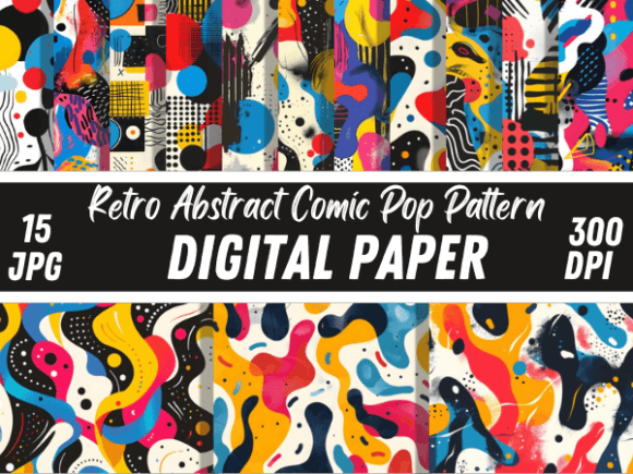 Retro Vintage Abstract Comic Pop Pattern: A Versatile Digital Asset for Modern Creators