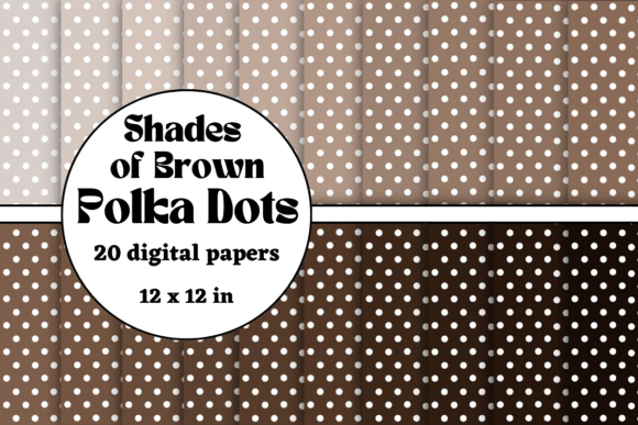 Shades of Brown Polka Dots Digital Paper