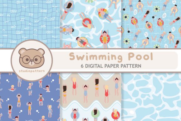 Swimming Pool Seamless Pattern