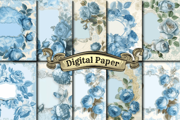 Unlocking Creativity with Vintage Blue Rose Digital Paper: A Comprehensive Guide for Designers and Makers