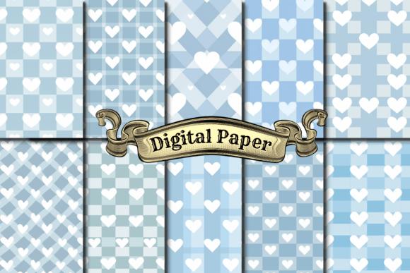 Vintage Valentine Hearts Digital Paper